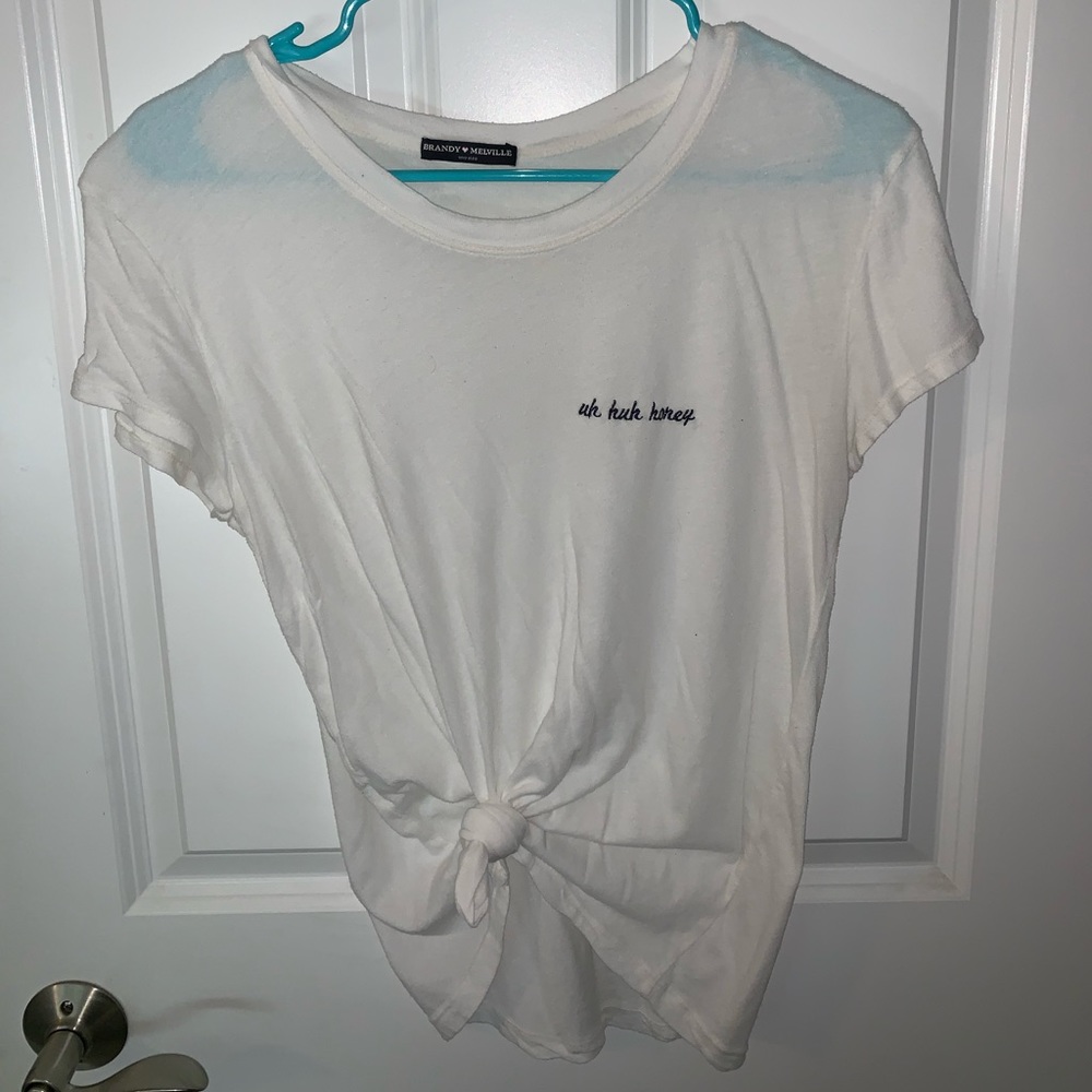 Brandy Melville T-shirt with “uh huh honey”